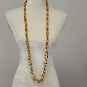 Chain Necklace GoldTone 48" Costume Jewelry VGUC